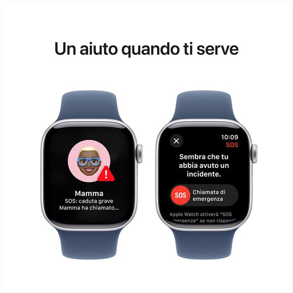 Immagine del prodotto APPLE - Watch Series 10 GPS 42mm Alluminio-Argento - Sport Band Denim M/L