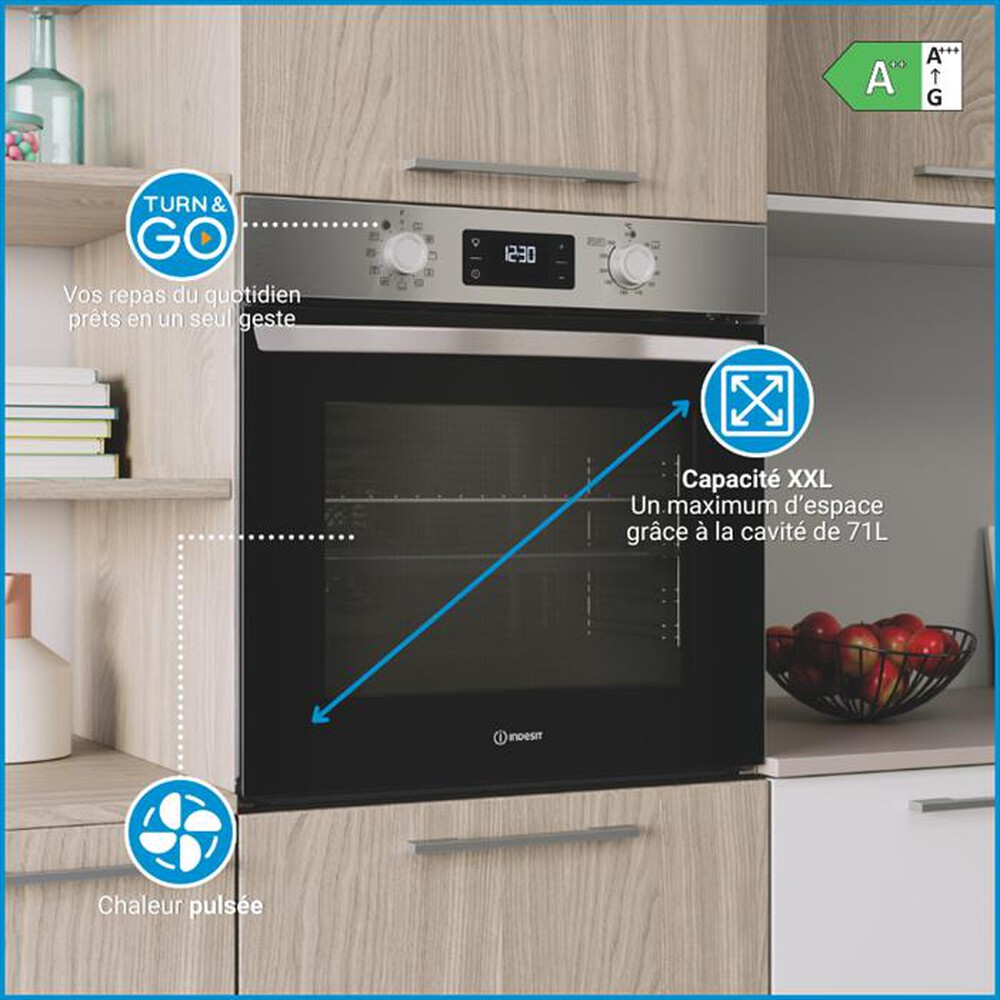 Immagine del prodotto INDESIT - Forno multifunzione IO 278P X Classe A++ 71lt