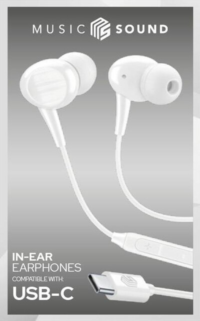 MUSIC SOUND - AURICOLARI USB-C A CAPSULA-White