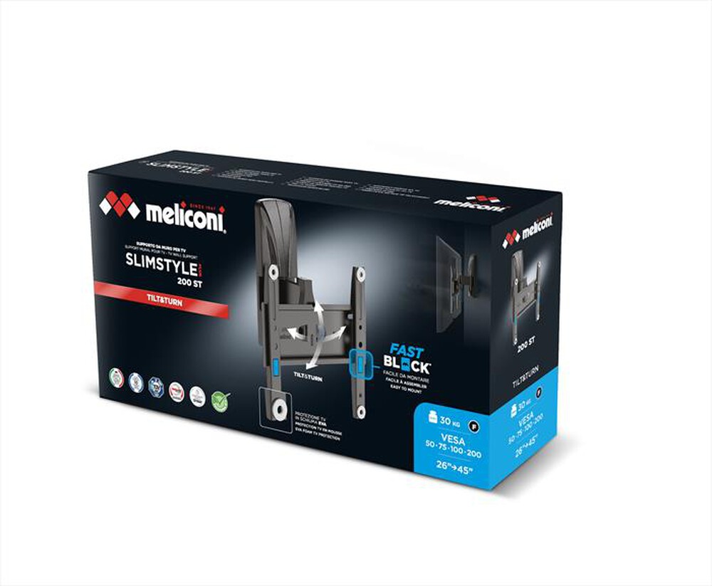 "MELICONI - Supporto TV SLIMSTYLE PLUS 200 ST-Nero"