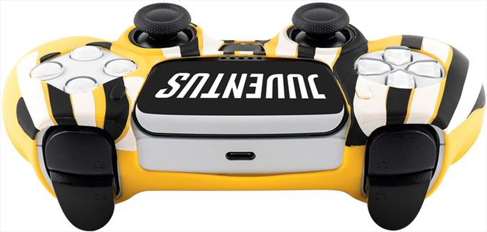 "QUBICK - CONTROLLER SKIN JUVENTUS PAINT BLEED (PS5)-Binco, Nero e Giallo"