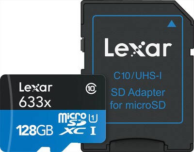LEXAR - 128GB MICROSDXC 633X CL.10 UHS-I+AD - black/blue