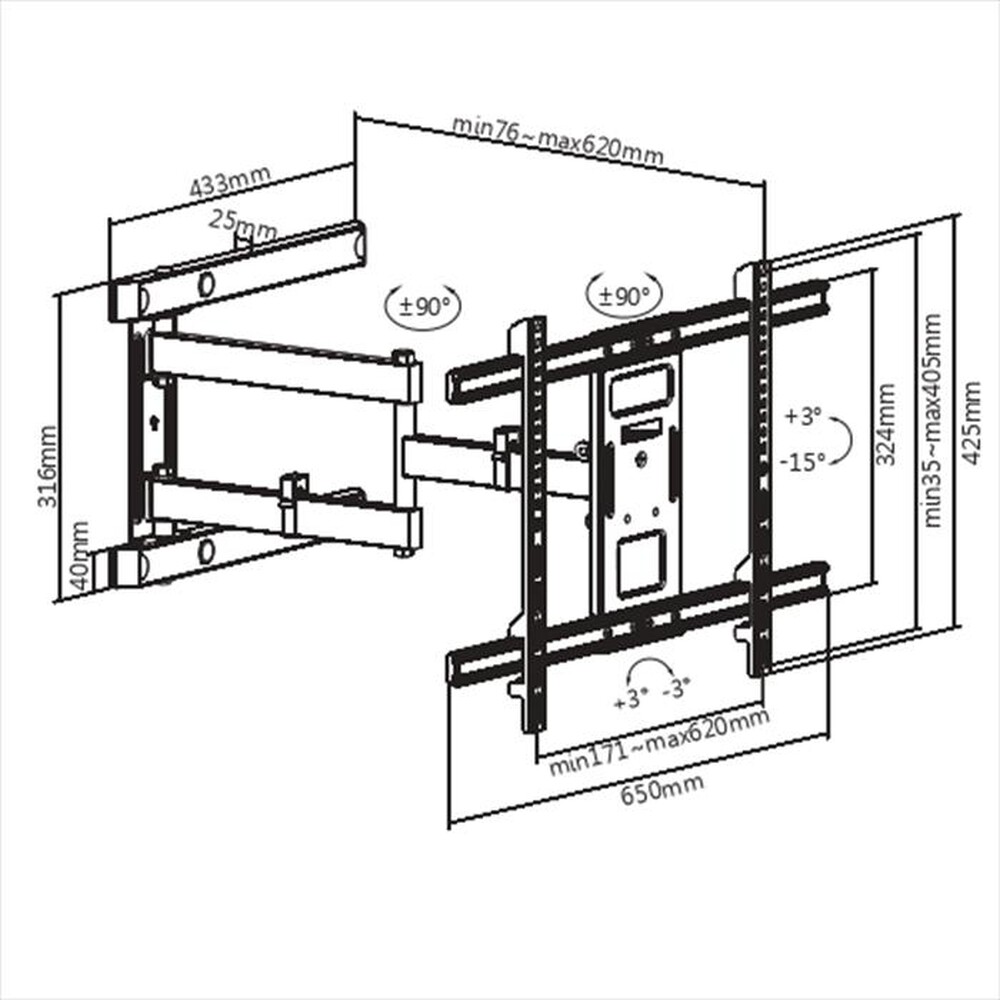"MUNARI - Supporto TV SP742-NERO"
