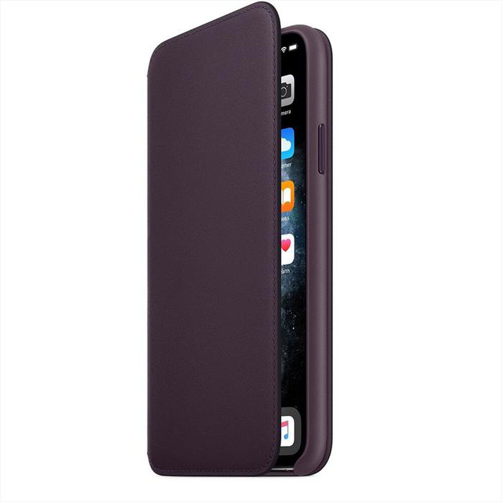 "APPLE - Custodia folio in pelle per iPhone 11 PRO MAX-Melanzana"