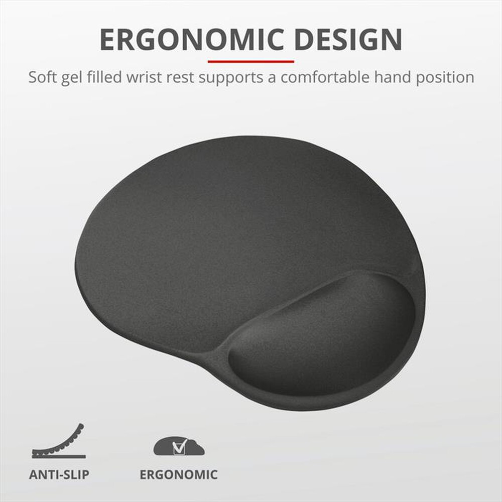 "TRUST - Bigfoot Gel Mouse Pad - Black-Black"