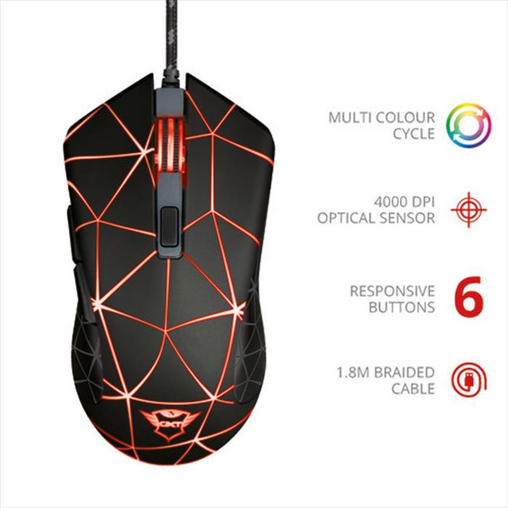 "TRUST - GXT133 LOCX GAMING MOUSE-Black"