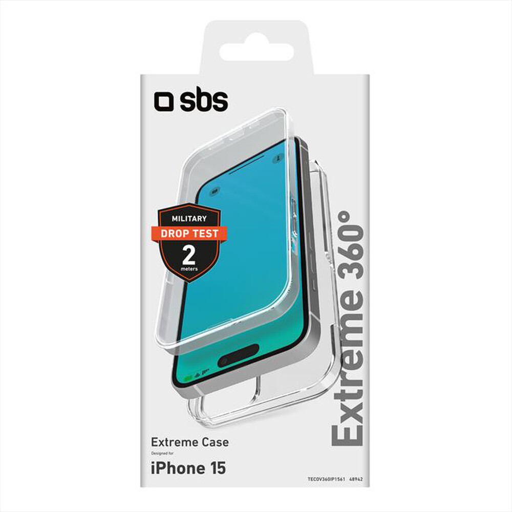 Immagine del prodotto SBS - Cover 360 TECOV360IP1561 per iPhone 15-Trasparente