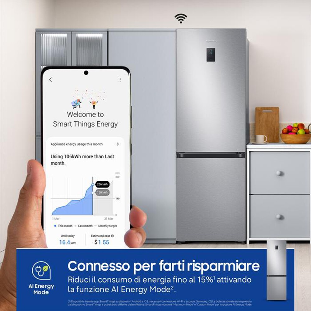 Immagine del prodotto SAMSUNG - Frigorifero combinato RB34C675DSA/EF Classe D-SILVER INOX