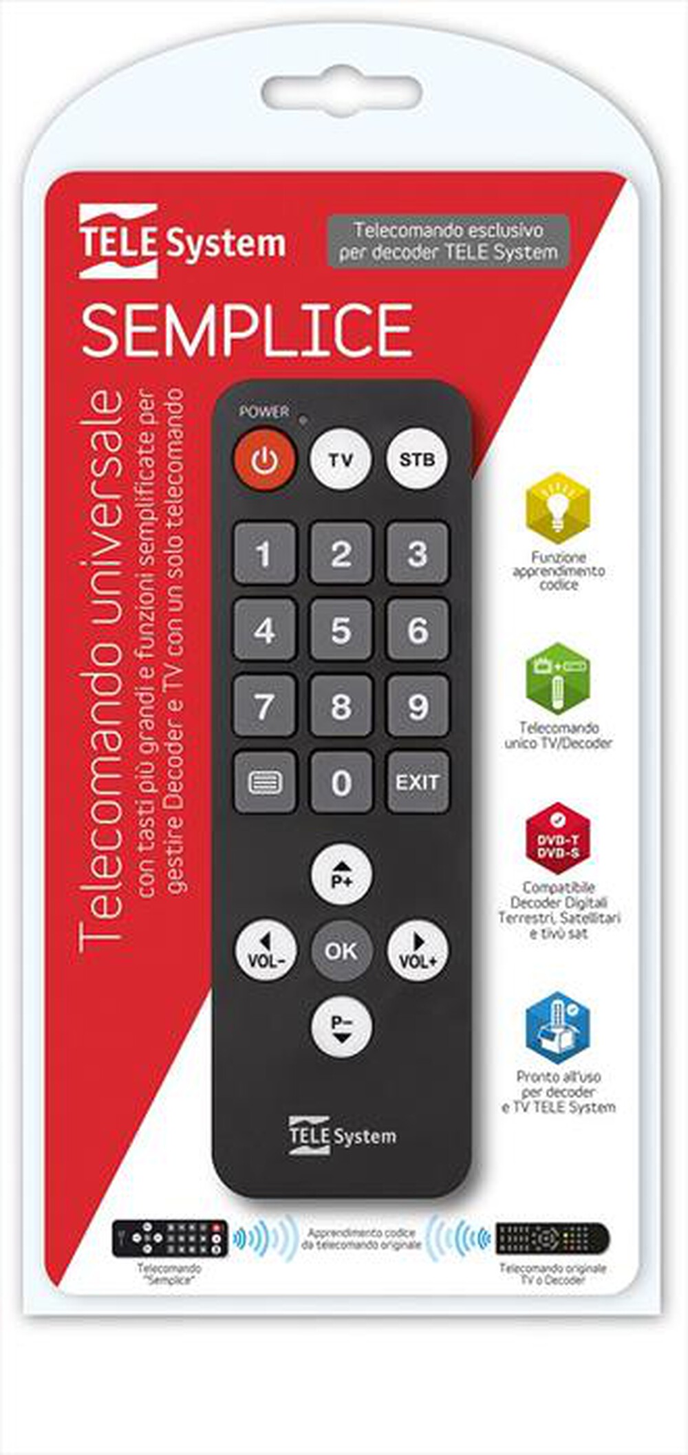 "TELESYSTEM - Telecomando Semplice-BLACK"