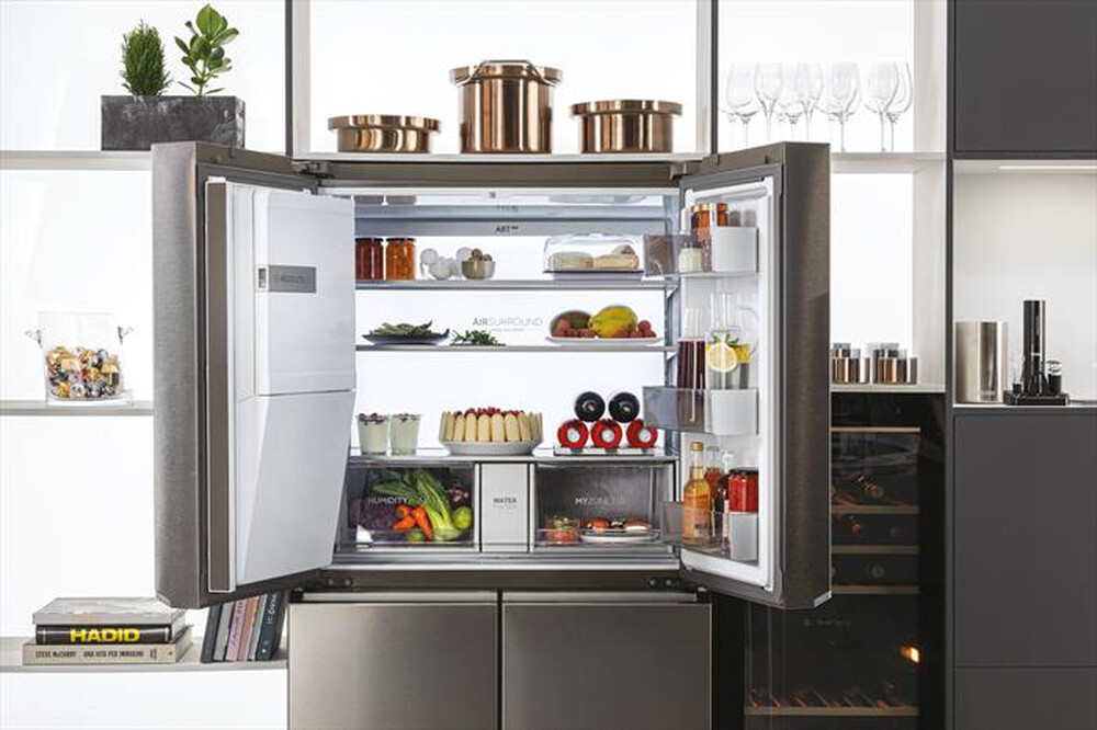 Immagine del prodotto HAIER - Frigorifero side by side HCR7918EIMP ClasseE 601lt-Platino, Acciaio inossidabile