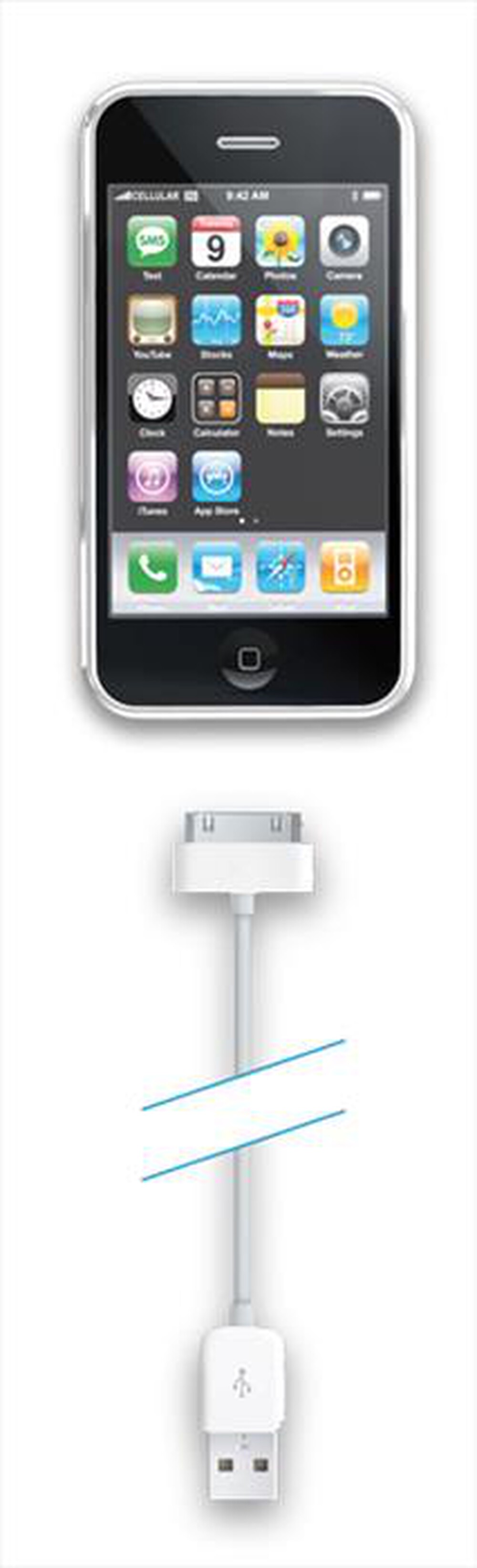 "CELLULARLINE - USBDOCKCIPHONE Cavo connettore dock-usb-Bianco"