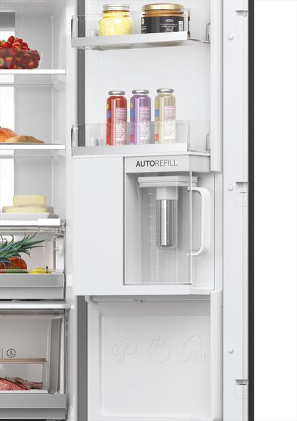 "HAIER - Frigorifero side by side HCW7819EHMP ClasseE 536l-Platino, Acciaio inossidabile"
