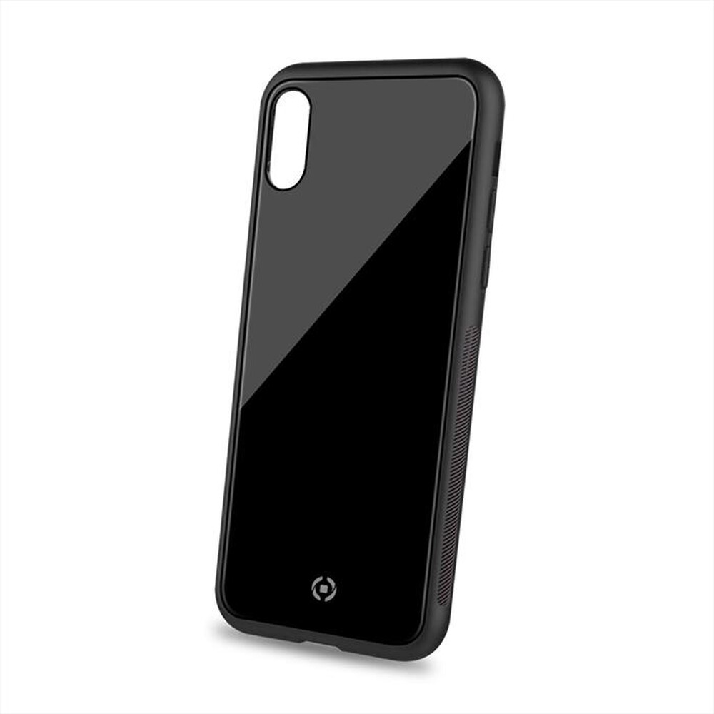 "CELLY - COVER PER IPHONE X-Nero/Vetro temperato+TPU"