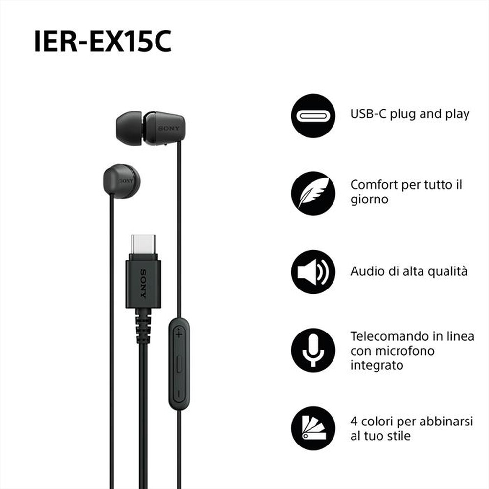 Immagine del prodotto SONY - Auricolari a cavo IEREX15CB.CE7-Nero