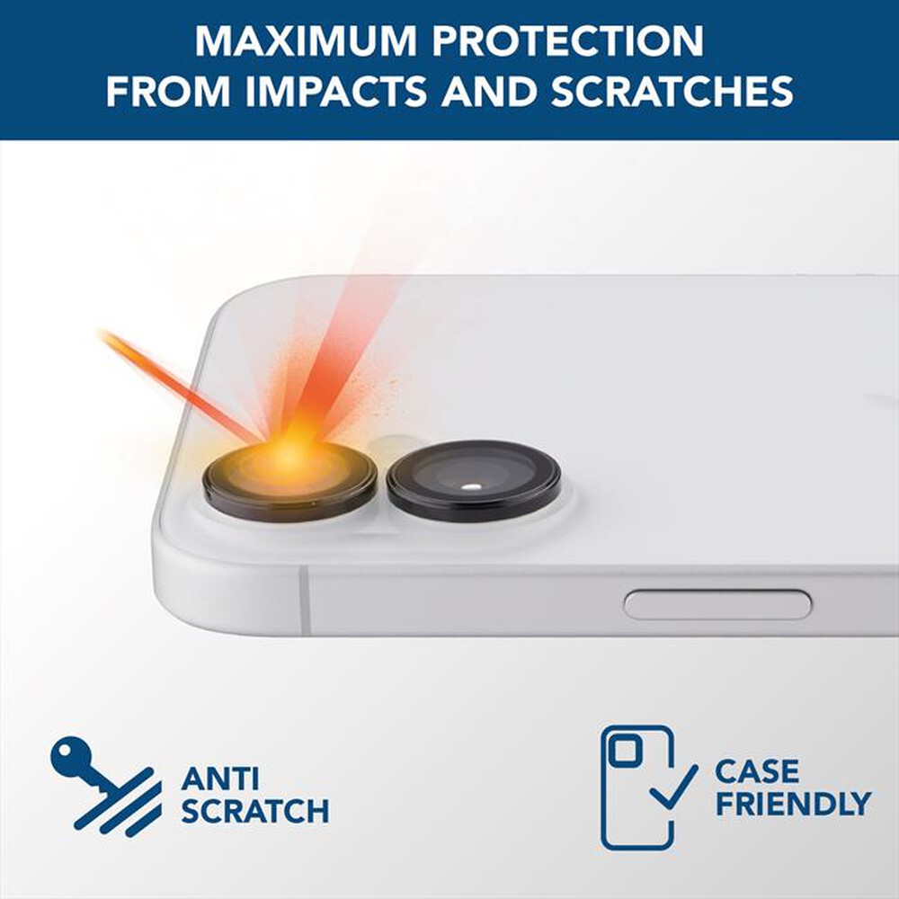 Immagine del prodotto CELLULARLINE - CAMERA LENS RING - IPHONE 16/16 PLUS-Transparent