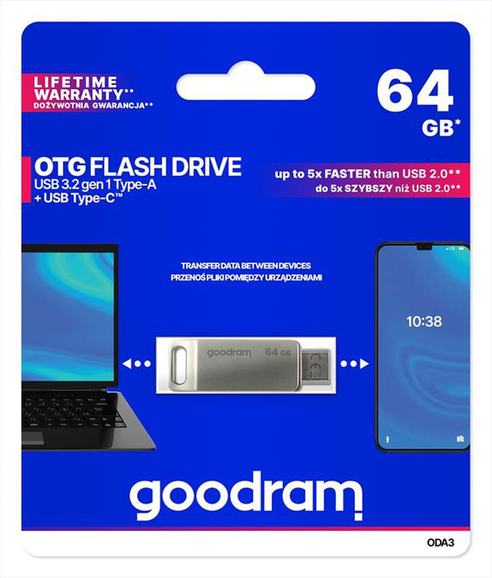 GOODRAM - Chiavetta USB 64GB 3.2 Gen 1-SILVER
