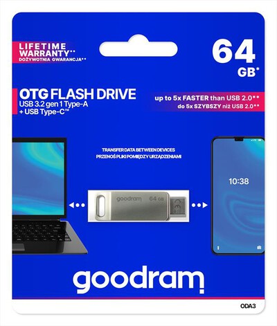 GOODRAM - Chiavetta USB 64GB 3.2 Gen 1-SILVER
