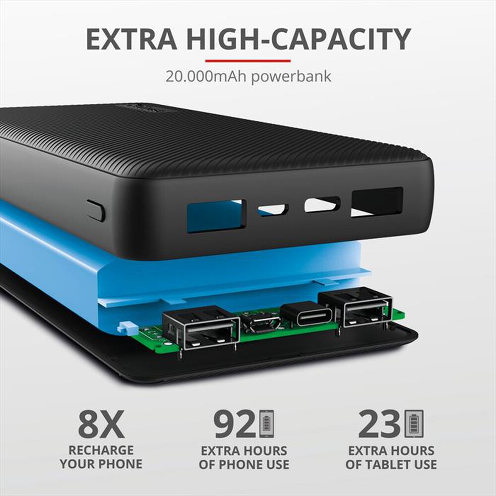 "TRUST - PRIMO POWERBANK 20.000-Black"