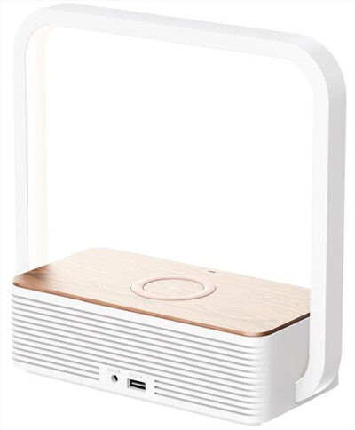 MEDIACOM - LAMP. LED USB WLESS CHARG. BT SPEAKER-BIANCA