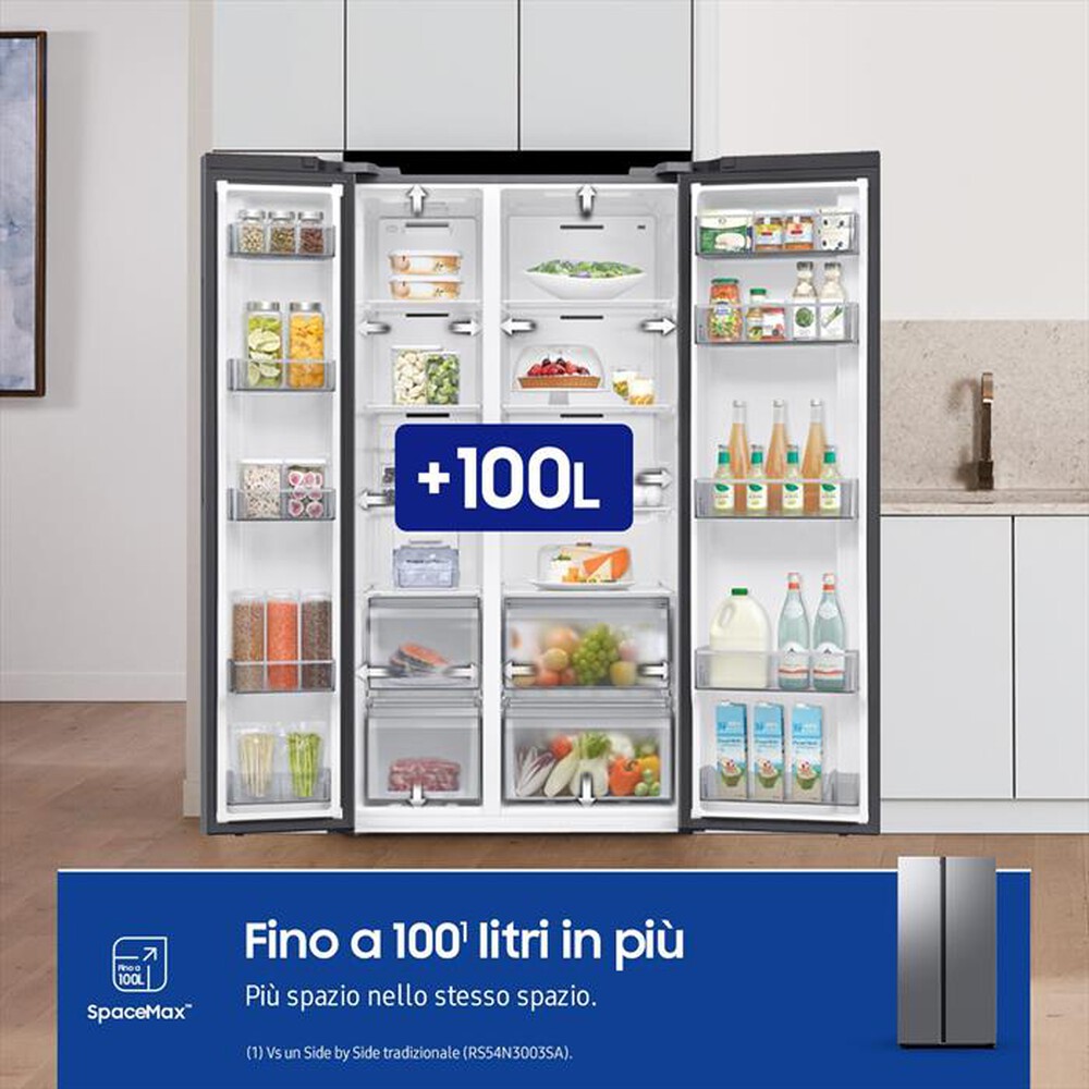"SAMSUNG - Frigorifero side by side RS70F65QDTEF Classe D-Metal Inox"