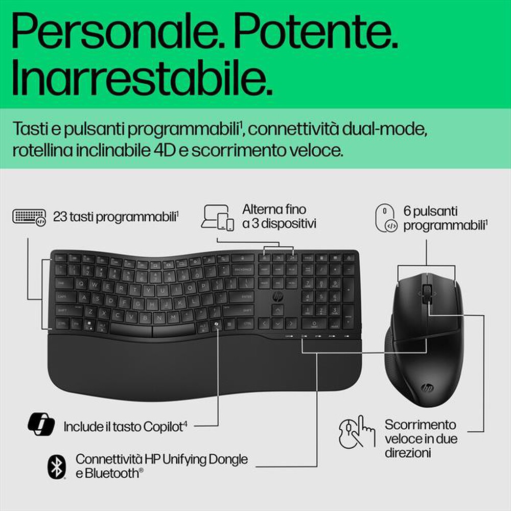 Immagine del prodotto HP - Tastiera + Mouse HP 680 COMFORT DUAL-MODE-Nero