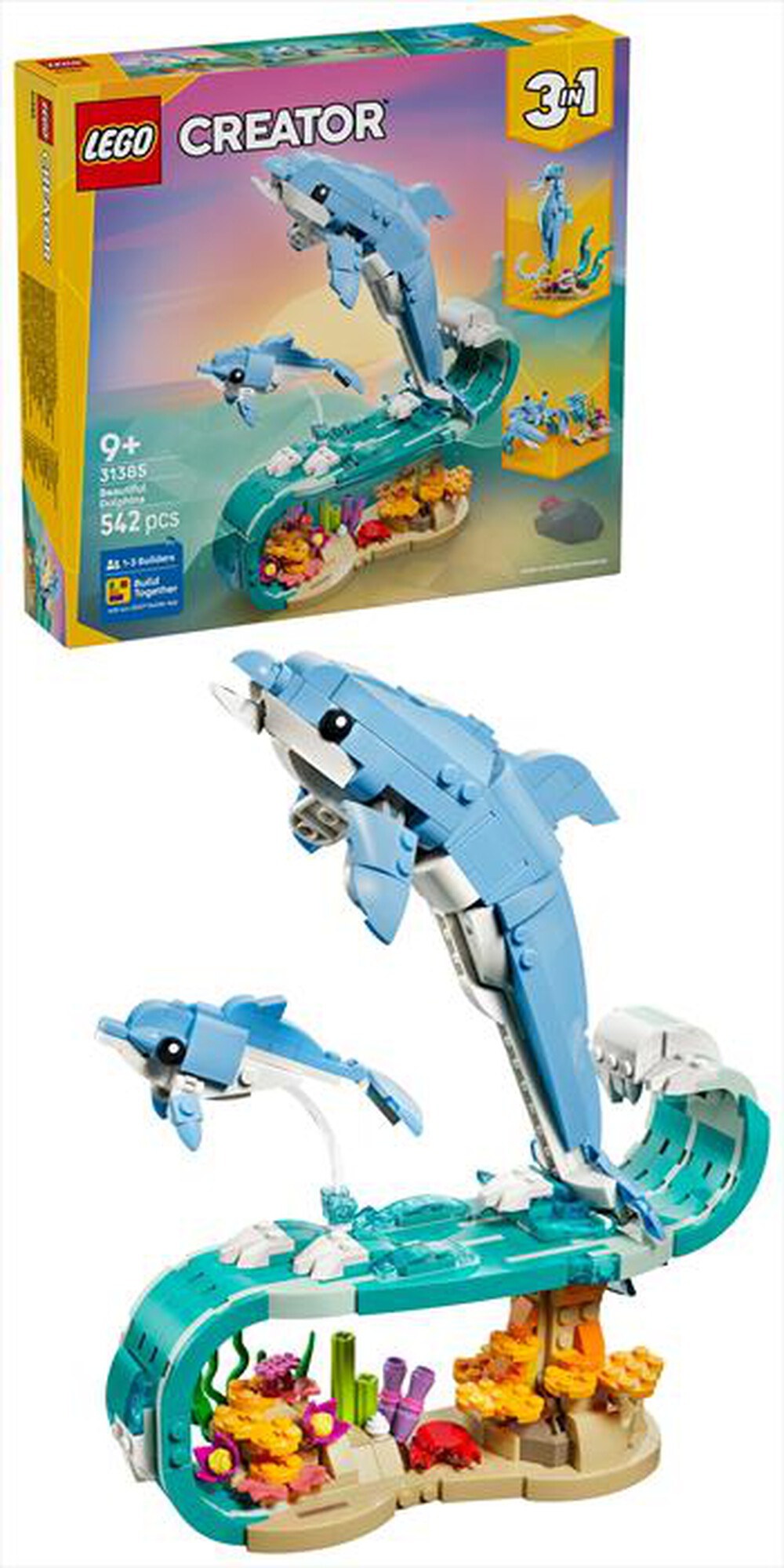 Immagine del prodotto LEGO - CREATORE 3IN1 Animali marini: delfini - 31385-Multicolore
