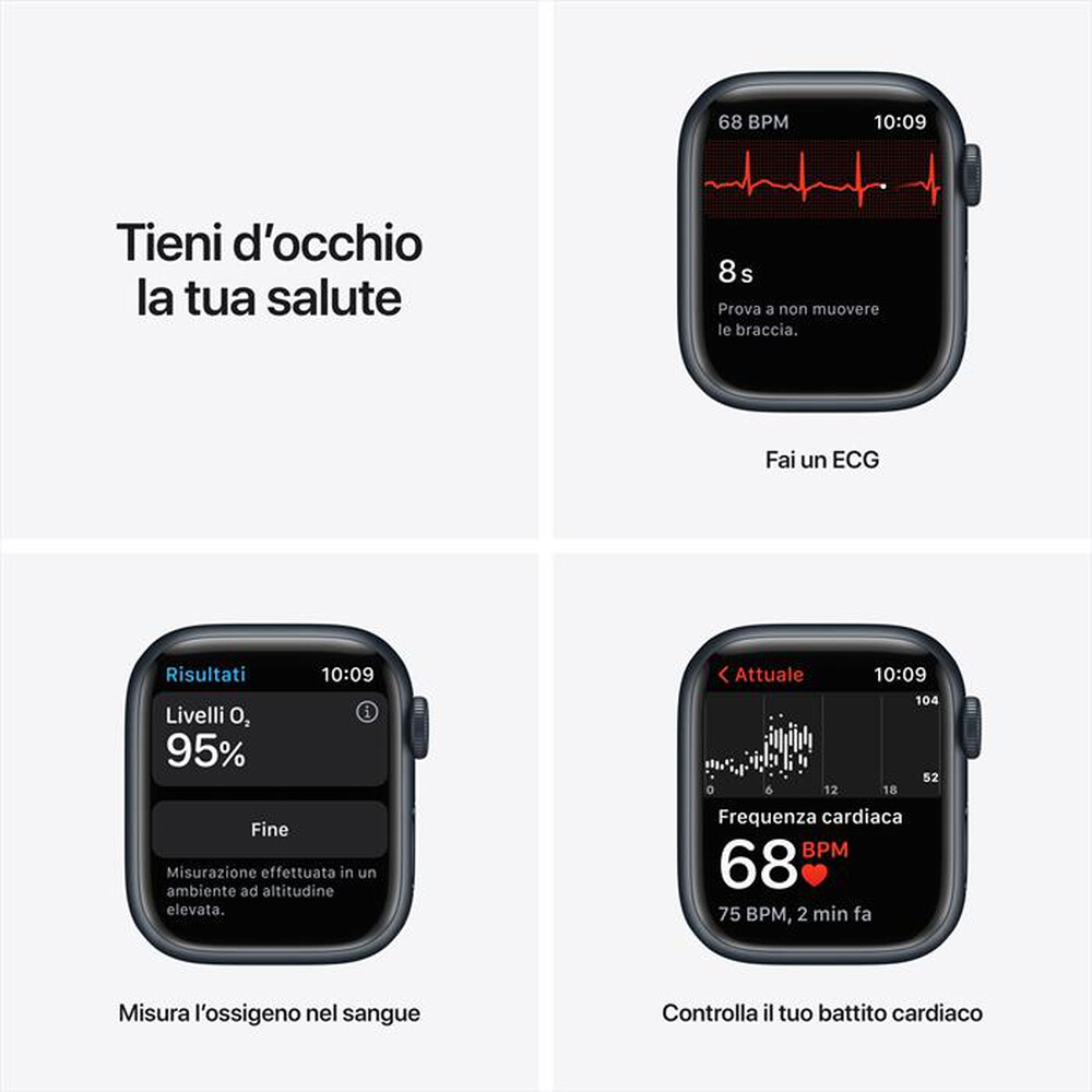 "APPLE - Watch Series 7 GPS+Cellular 41mm Alluminio-Sport Mezzanotte"
