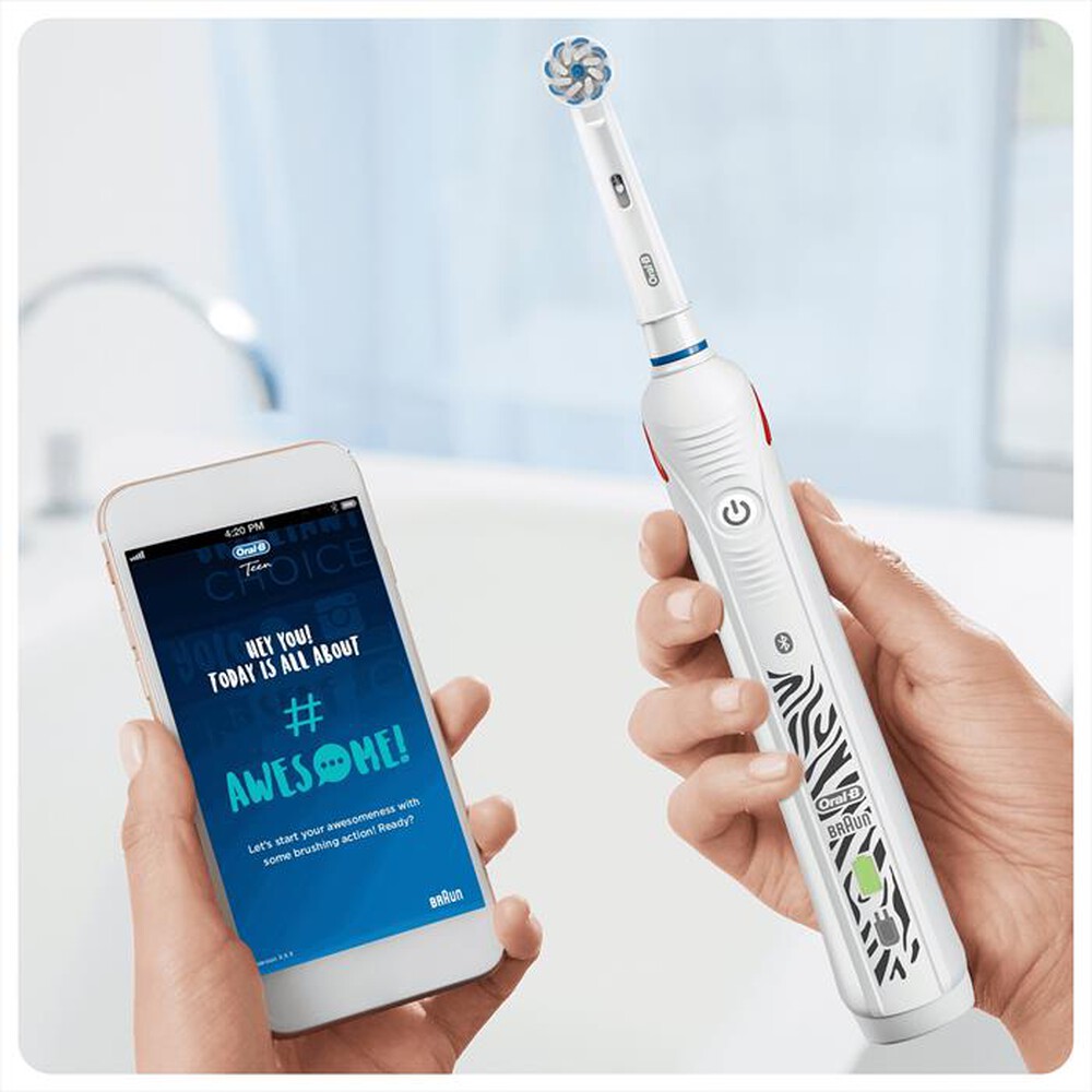 "ORAL-B - Spazzolino elettrico ricaricabile SMARTSERIES TEEN-Bianco"
