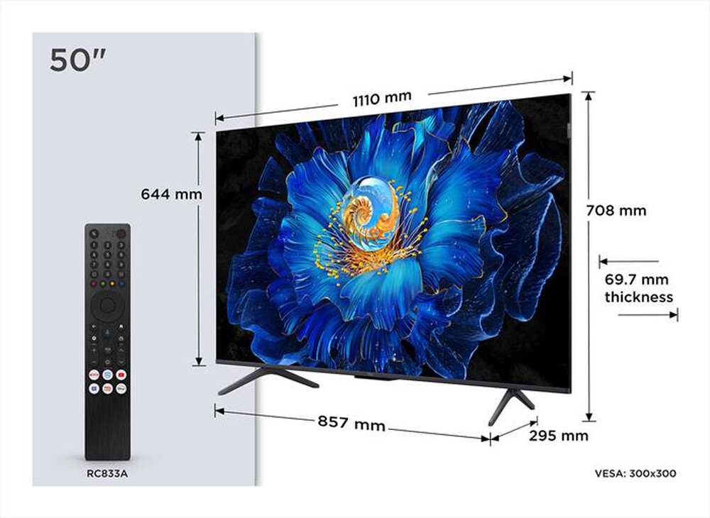 Immagine del prodotto TCL - Smart TV MINI LED UHD 4K 50" 50C69KS-Metallic