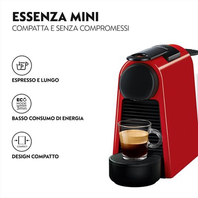 DE LONGHI - ESSENZA MINI NESPRESSO EN85.R MACCHINA PER CAFF&Egrave;-Rosso