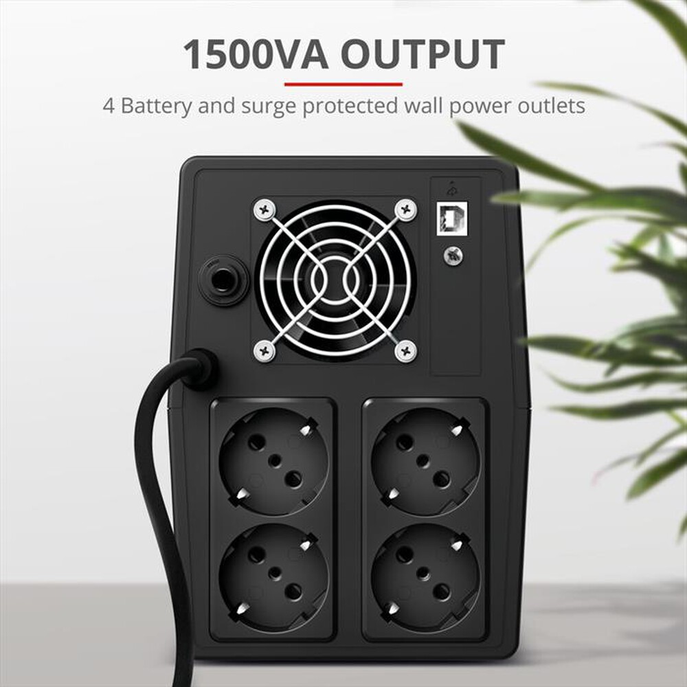 "TRUST - PAXXON 1500VA UPS 4 OUTLETS-Black"