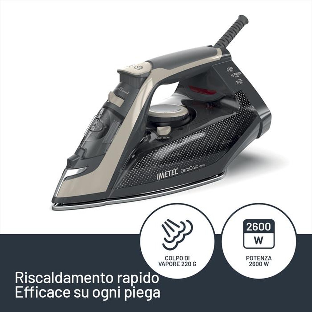 Immagine del prodotto IMETEC - FERRO A VAPORE ZEROCALC POWER-Nero e sabbia