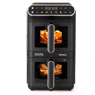 ARIETE - Friggitrice ad aria doppia verticale 4640-Nero