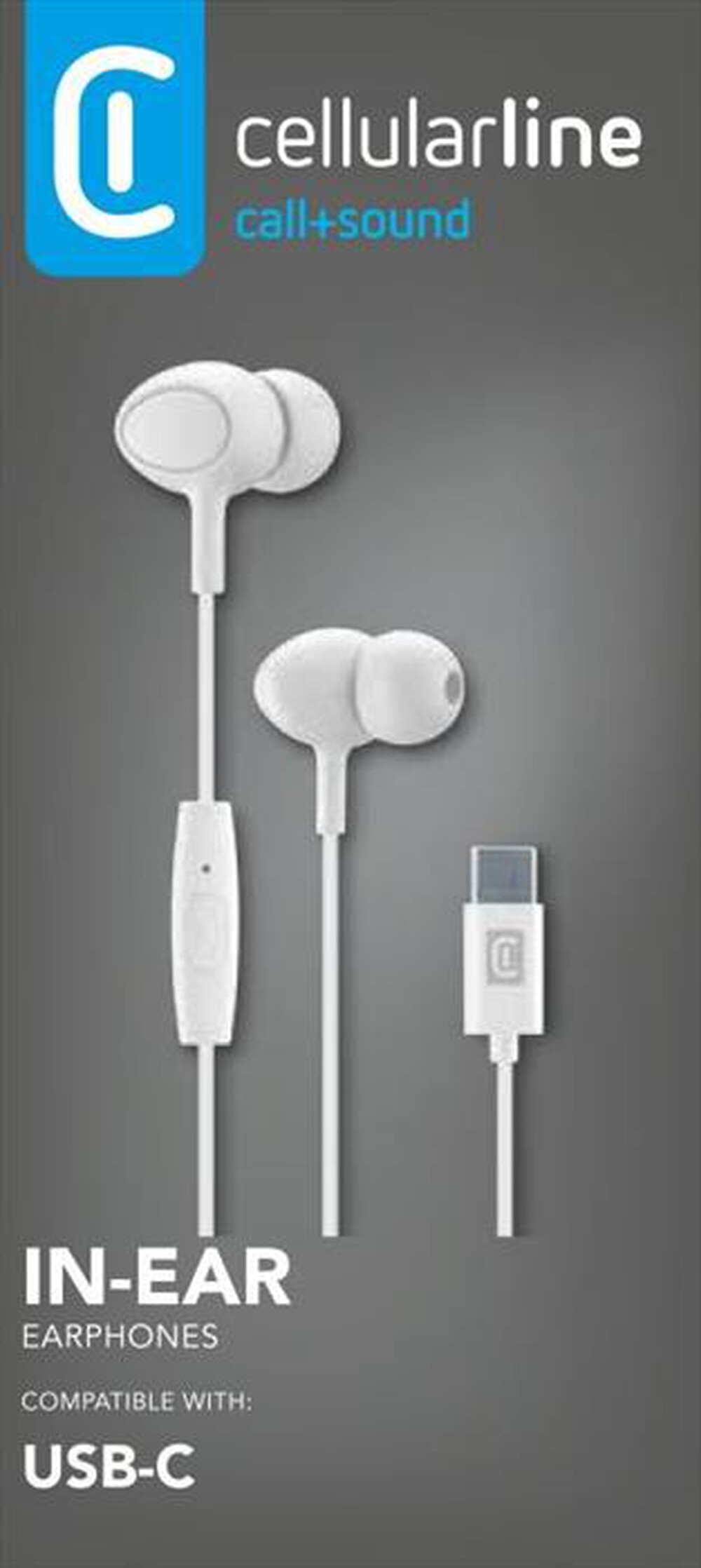Immagine del prodotto CELLULARLINE - Auricolare con filo AUINEARTYPECW-Bianco