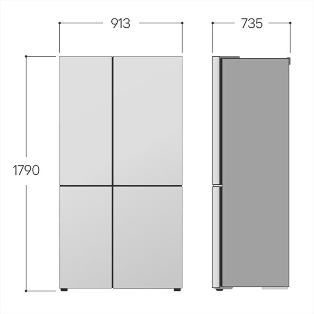 "LG - Frigorifero side by side GSLE91EVAC Classe C-Essence Black Steel"
