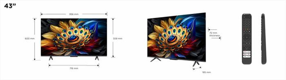 Immagine del prodotto TCL - Smart TV Q-LED UHD 4K 43" 43C69B-Titanium