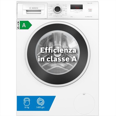 BOSCH - Lavatrice Serie 2 WGE03200IT 8Kg 1200g/m Classe A-Bianco
