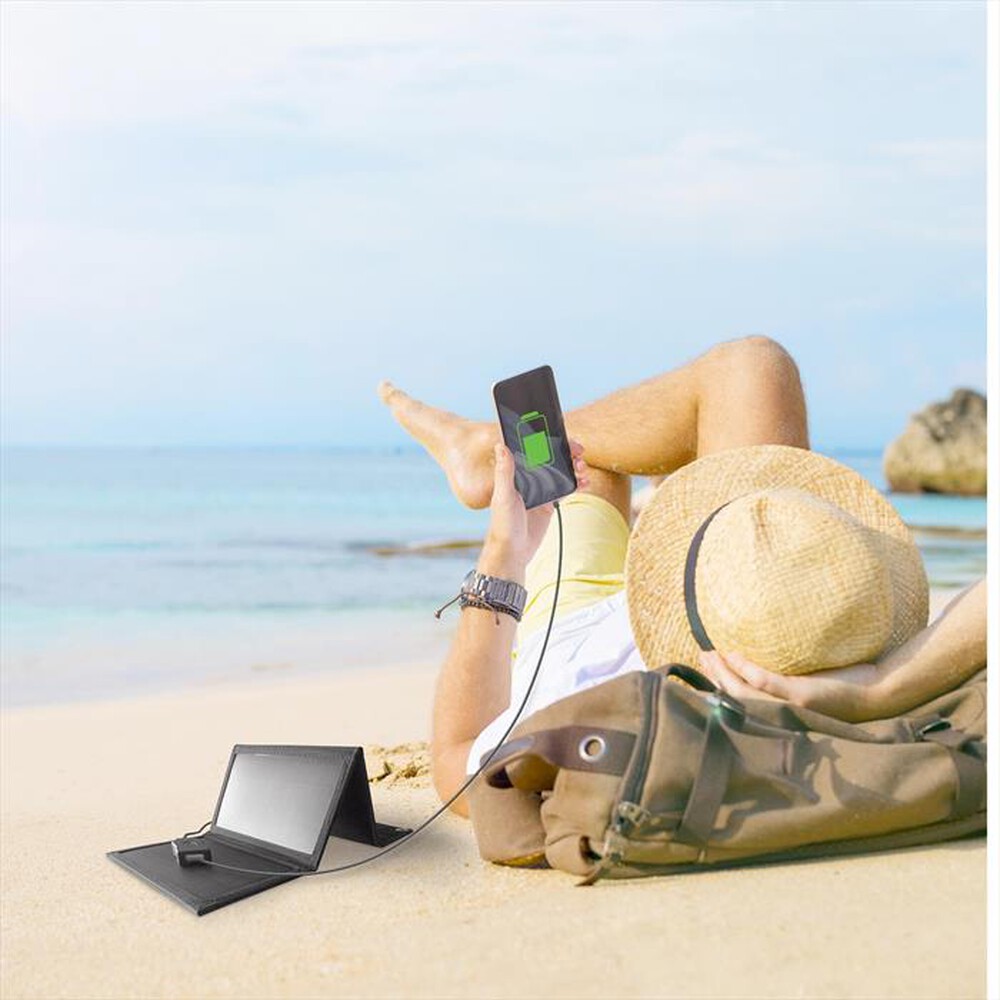 "CELLY - SOLARMINIUSBBK-SOLAR PANEL MINI 1 USB 5W-Nero/Tessuto"