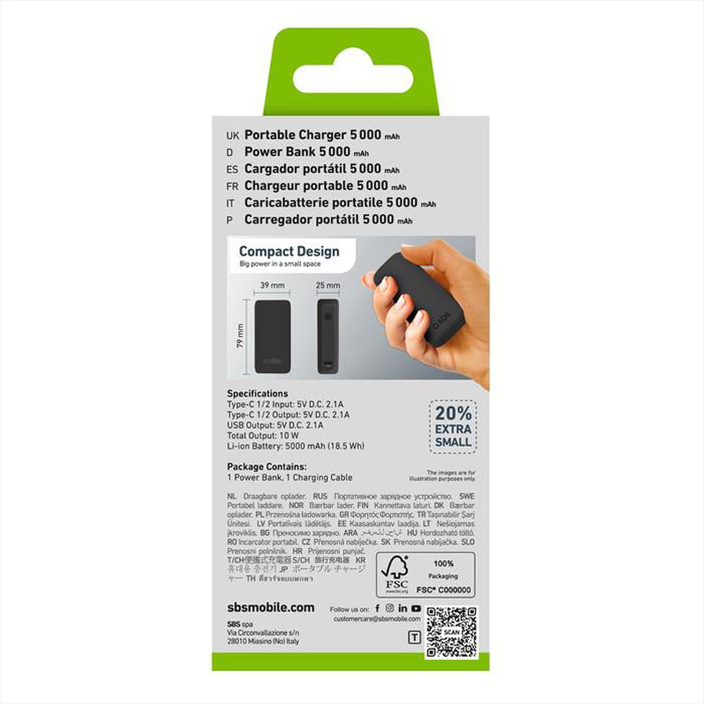 "SBS - Powerbank TTBB5000MINIK-Nero"