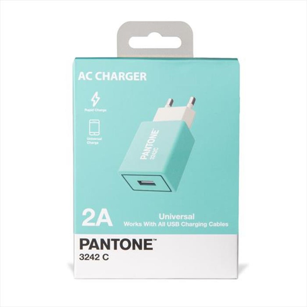 "PANTONE - PT-AC1USBL - PANTONE WALL CHARGER 2.1A-AZZURRO/PLASTICA"