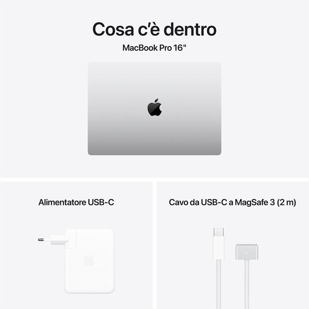 "APPLE - MacBook Pro 16'' M4 MAX Core 16 CPU 40 GPU 1TB-Argento"