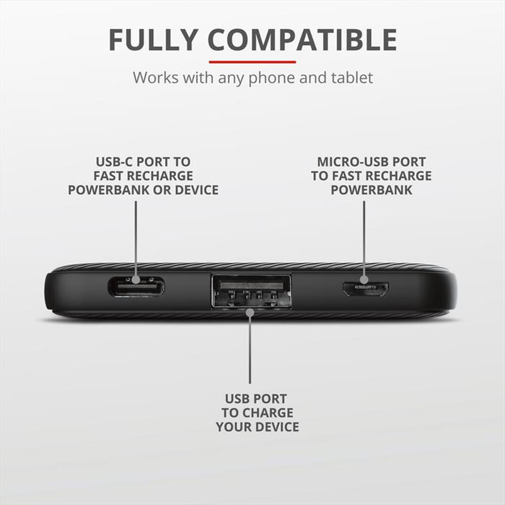 "TRUST - PRIMO POWERBANK 5.000-Black"