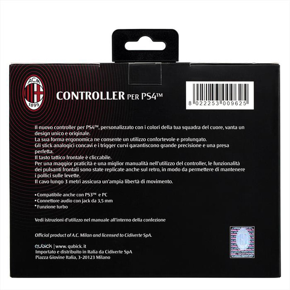 Immagine del prodotto QUBICK - CONTROLLER PER PS4 AC MILAN