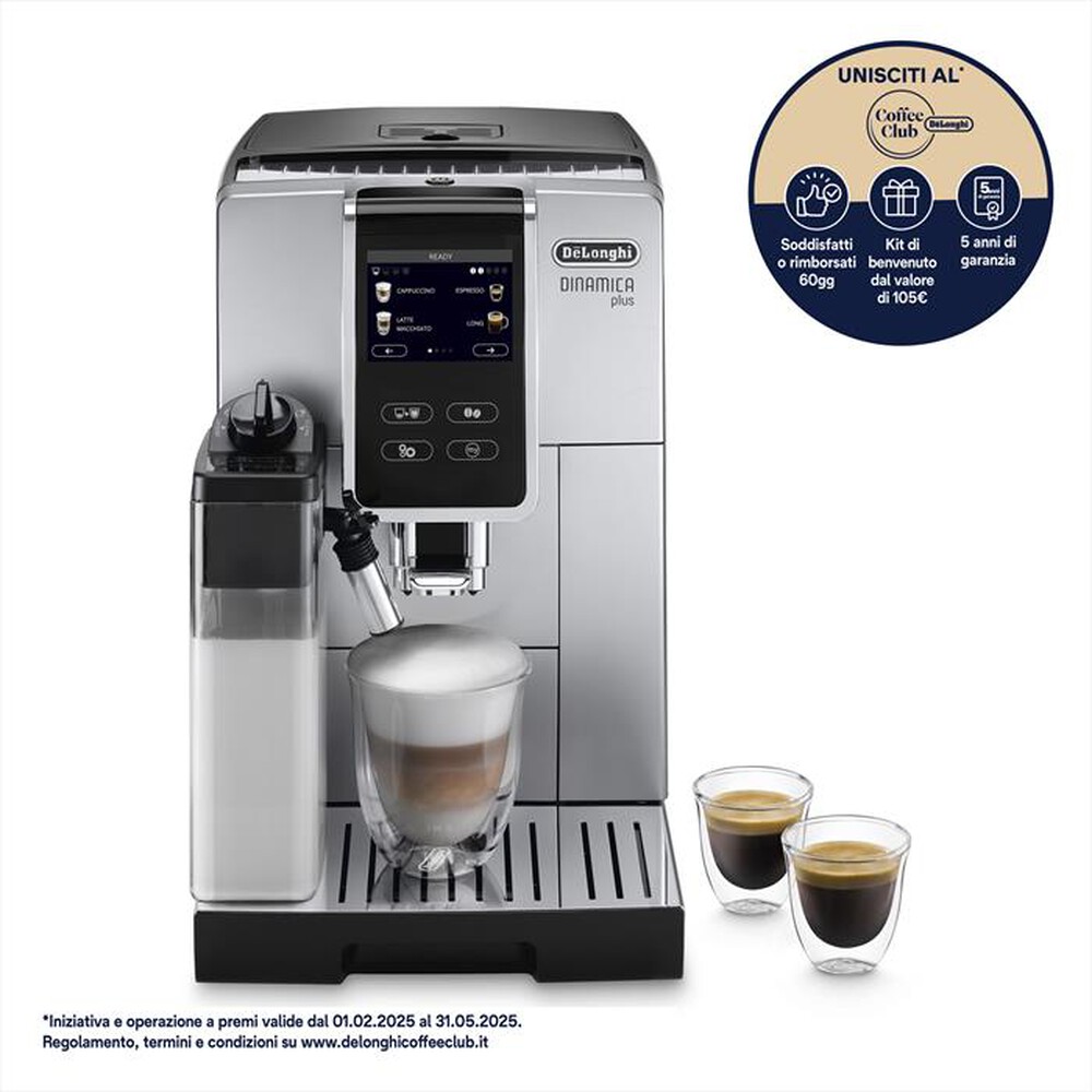 "DE LONGHI - Macchina da caffè Dinamica Plus ECAM370.70.SB-Silver Black"