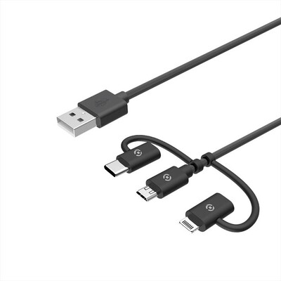 CELLY - USB3IN1BK - CAVO UNIVERSALE 3 IN 1-NERO/PVC