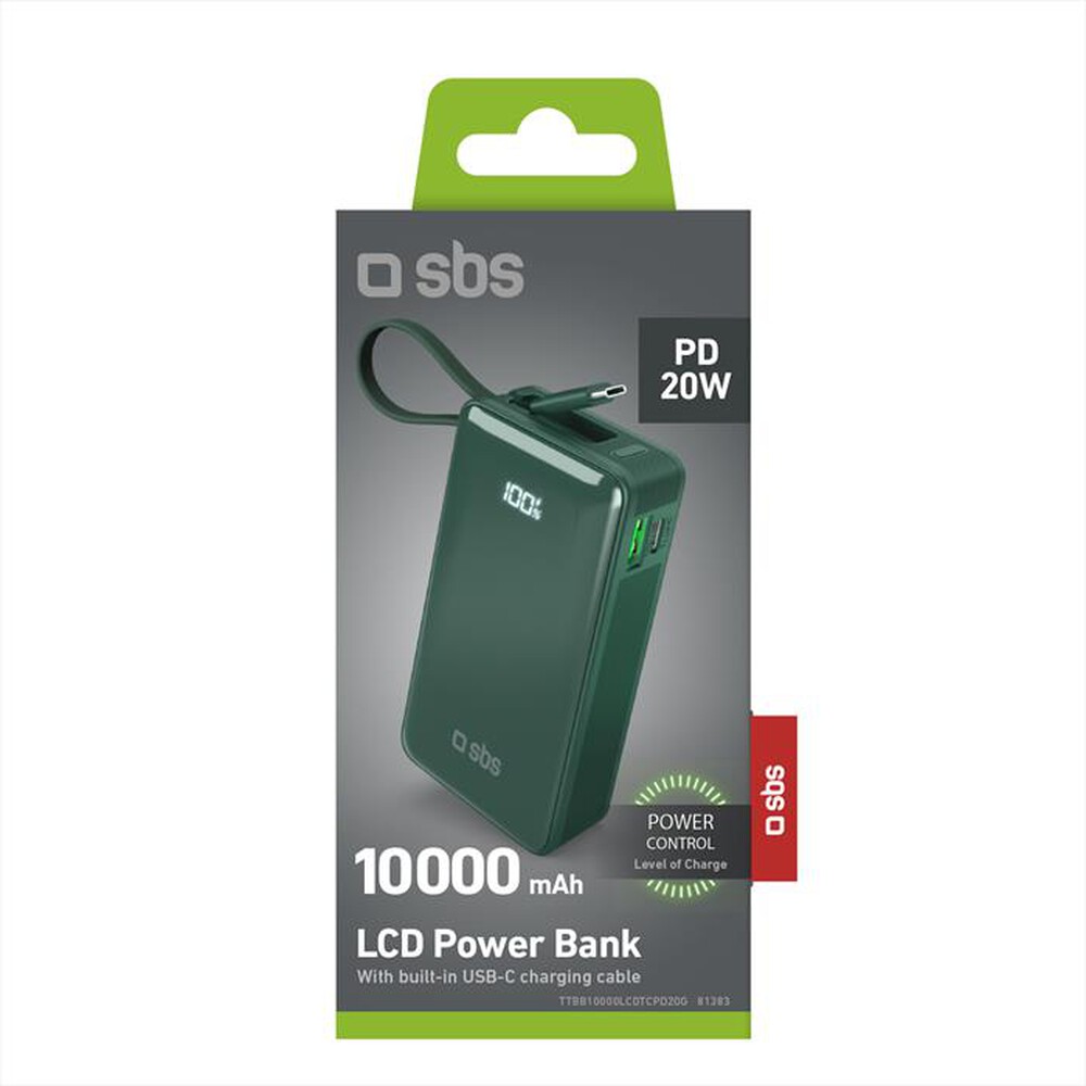 "SBS - Powerbank TTBB10000LCDTCPD20G-Verde"
