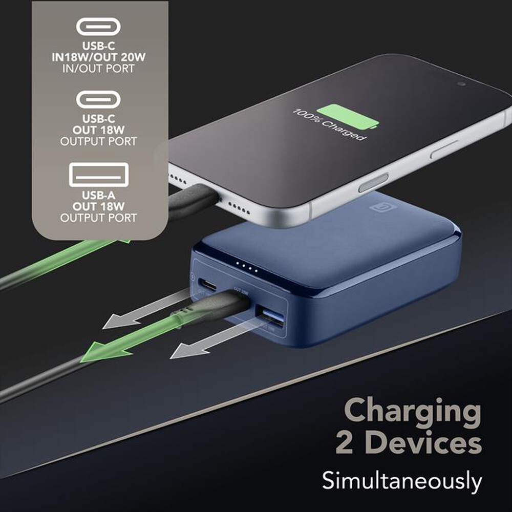 Immagine del prodotto CELLULARLINE - Power Bank Essence Promo 10.000mAh PD fino a 20W-Blu