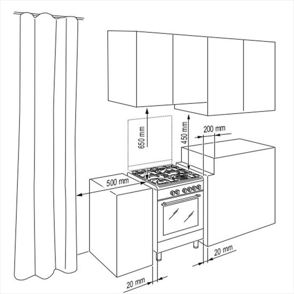 "DE LONGHI - Cucina a gas PEMA 64 Classe A-Antracite"