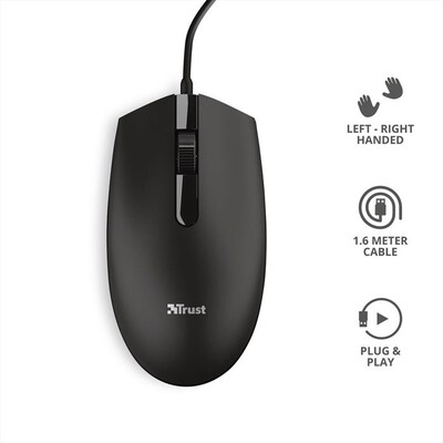 TRUST - BASI WIRED MOUSE-Black