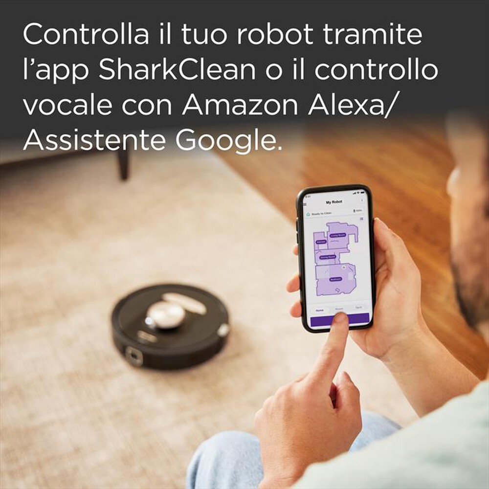"SHARK - ROBOT POWERDETECT CON AUTOSVUOTAMENTO RV2820VEEU-Nero/ Champagne"